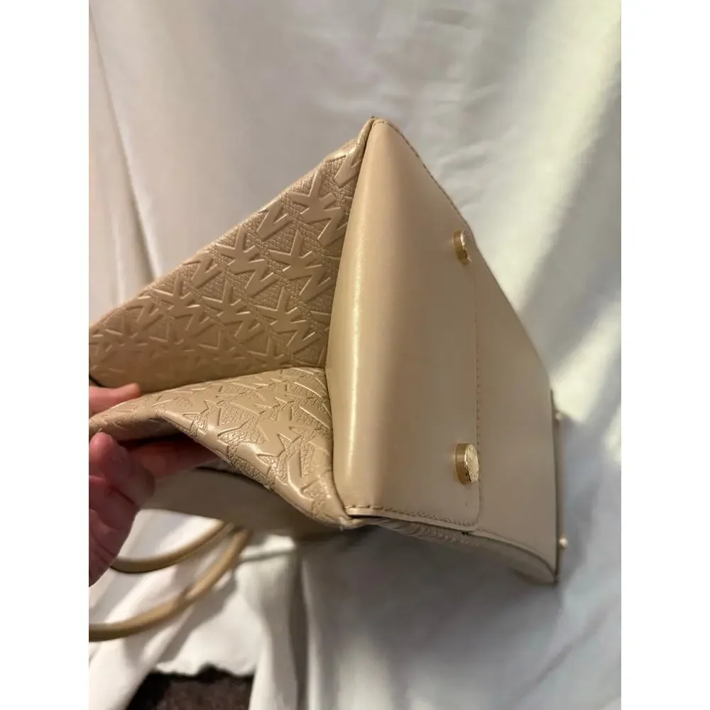 Michael Kors Gramercy Satchel Embossed Purse Beige Tan GS